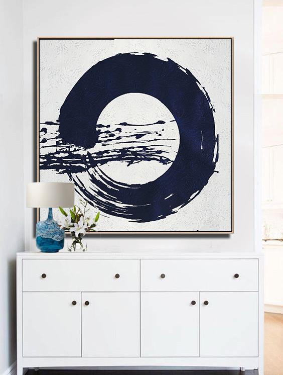 Navy Minimalist Painting #NV102A - Click Image to Close